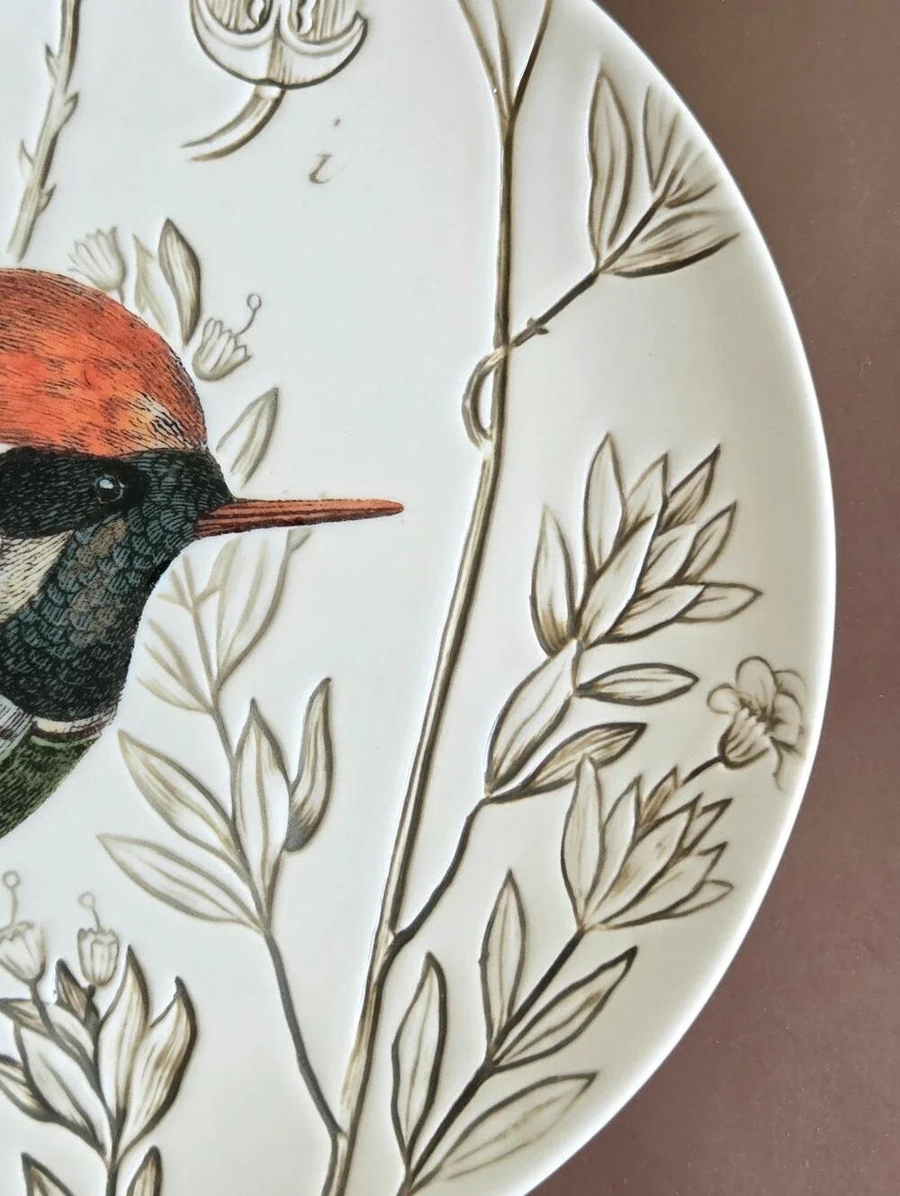 Pottery Barn Tufted Coquette Bird Salad Plate Discontinued Replacement Plate